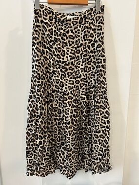 H&M Leopard Print Maxi Skirt - Beige and Black